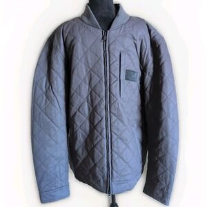 Harley Davidson Coastal Riding Jacket Mens XL Gray Quilted Coat Full Zip Biker